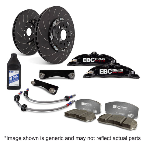 EBC Apollo Balanced Big Brake Kit, 330mm, Black Caliper (BBK018BLK-1) Front