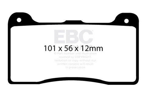 EBC Yellowstuff 4000 Series Street and Track Brake Pad Set (DP4039/2R)