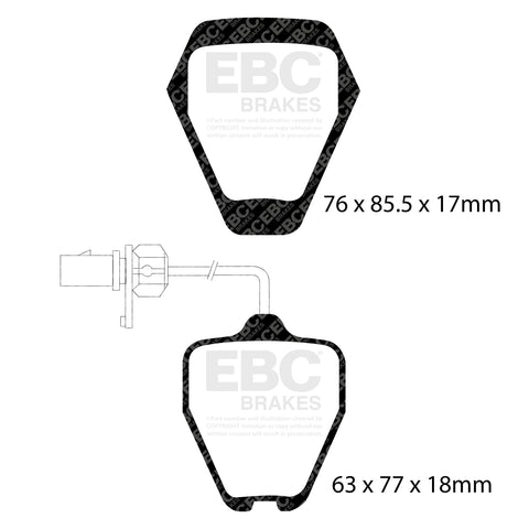 EBC Yellowstuff 4000 Series Street and Track Brake Pad Set (DP41094R)