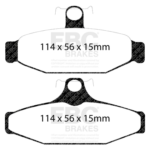 EBC Yellowstuff 4000 Series Street and Track Brake Pad Set (DP41165R)