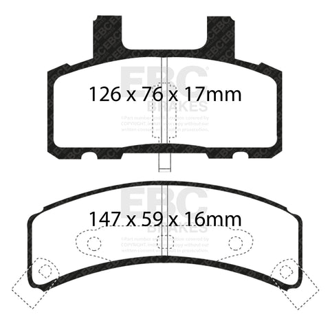 EBC Yellowstuff 4000 Series Street and Track Brake Pad Set (DP41273R)