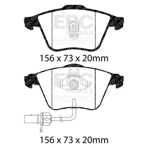 EBC Yellowstuff 4000 Series Street and Track Brake Pad Set (DP41510R)