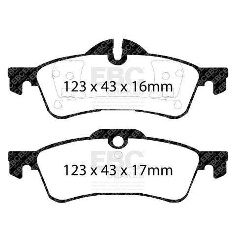 EBC Yellowstuff 4000 Series Street and Track Brake Pad Set (DP41701R)