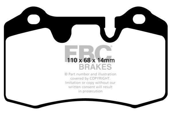 EBC Yellowstuff 4000 Series Street and Track Brake Pad Set (DP41909R)