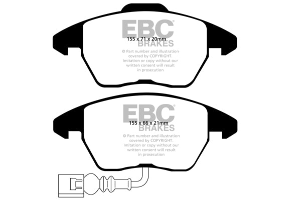 EBC Yellowstuff 4000 Series Street and Track Brake Pad Set (DP41945R)