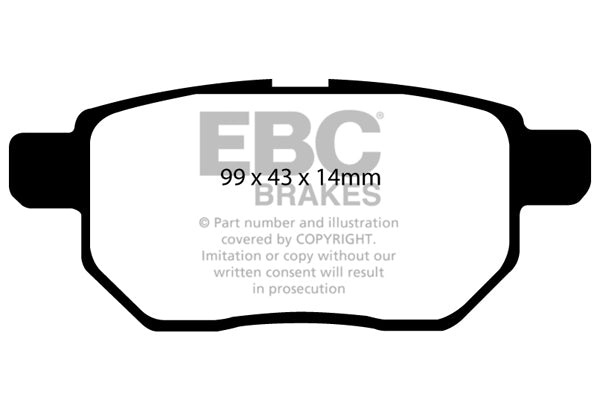 EBC Yellowstuff 4000 Series Street and Track Brake Pad Set (DP41947R)