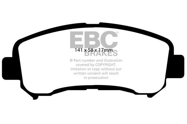 EBC Yellowstuff 4000 Series Street and Track Brake Pad Set (DP41954R)