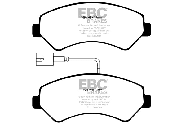 EBC Yellowstuff 4000 Series Street and Track Brake Pad Set (DP41969R)