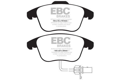 EBC Yellowstuff 4000 Series Street and Track Brake Pad Set (DP41998R)