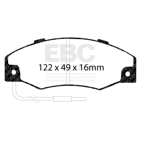 EBC Yellowstuff 4000 Series Street and Track Brake Pad Set (DP4604R)