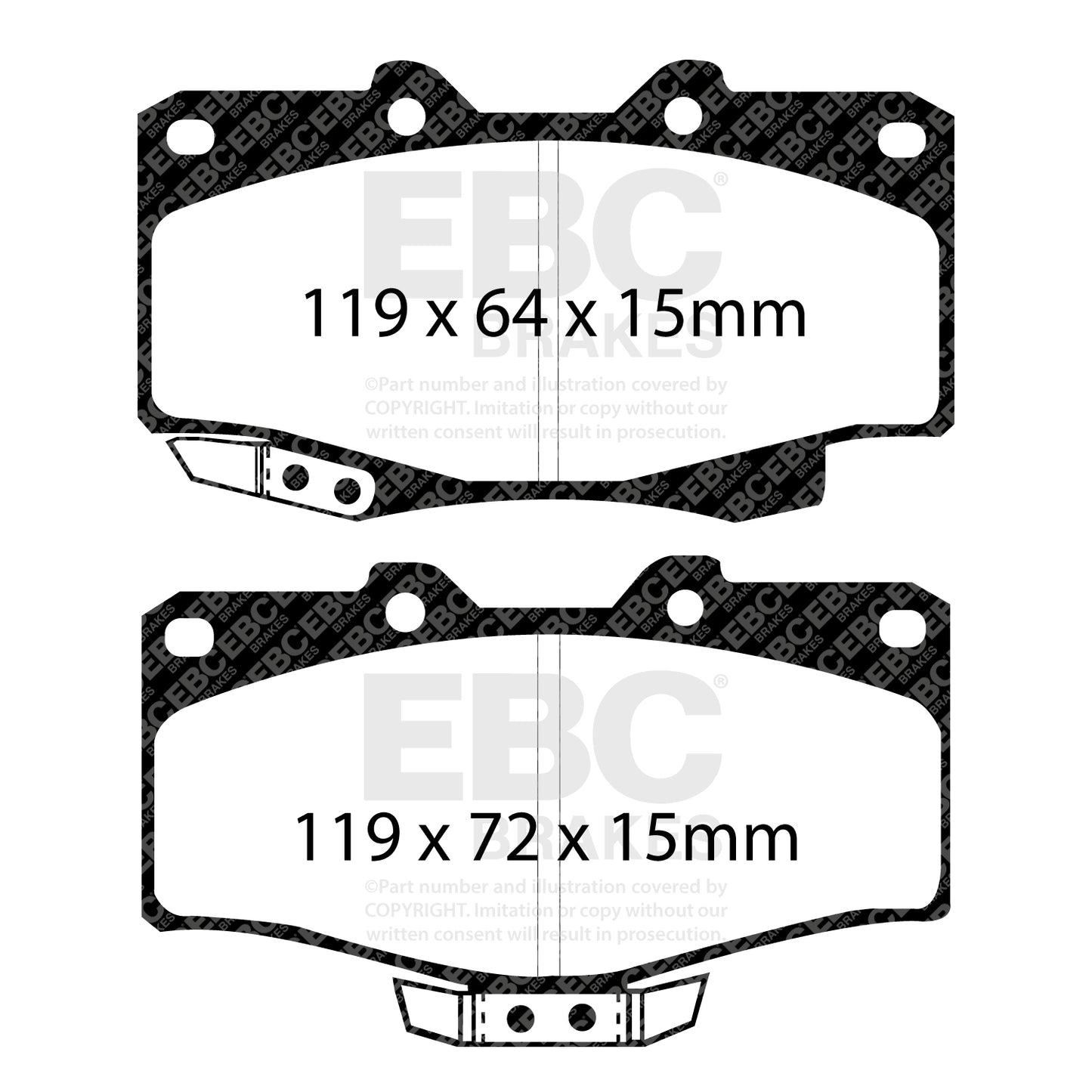 EBC Yellowstuff 4000 Series Street and Track Brake Pad Set (DP4807R)