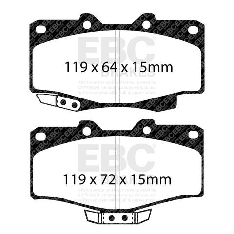 EBC Yellowstuff 4000 Series Street and Track Brake Pad Set (DP4807R)