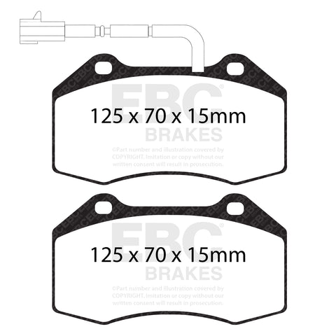 EBC Yellowstuff 4000 Series Street and Track Brake Pad Set (DP42021R)