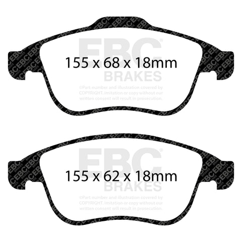 EBC Yellowstuff 4000 Series Street and Track Brake Pad Set (DP42071R)