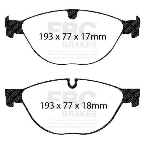 EBC Yellowstuff 4000 Series Street and Track Brake Pad Set (DP42076R)