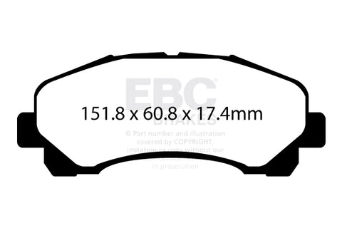 EBC Yellowstuff 4000 Series Street and Track Brake Pad Set (DP42113R)