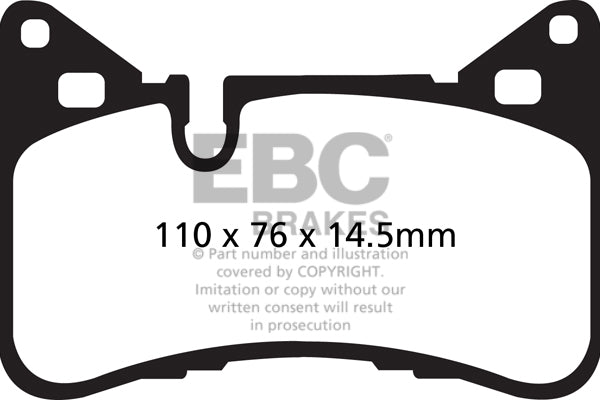 EBC Yellowstuff 4000 Series Street and Track Brake Pad Set (DP42117R)