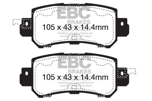 EBC Yellowstuff 4000 Series Street and Track Brake Pad Set (DP42135R)