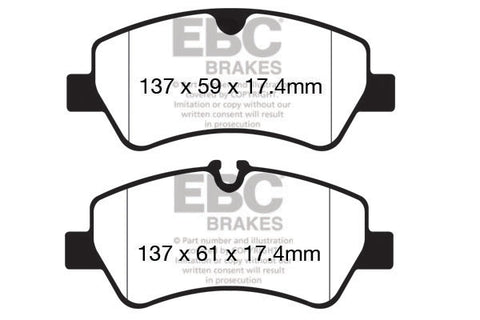 EBC Yellowstuff 4000 Series Street and Track Brake Pad Set (DP42152R)