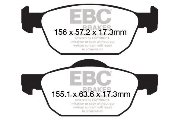 EBC Yellowstuff 4000 Series Street and Track Brake Pad Set (DP42154R)