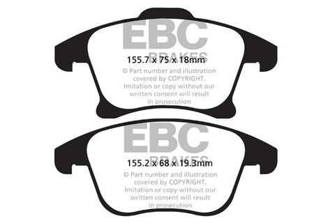 EBC Greenstuff 2000 Series Sport Brake Pad Set (DP22159)