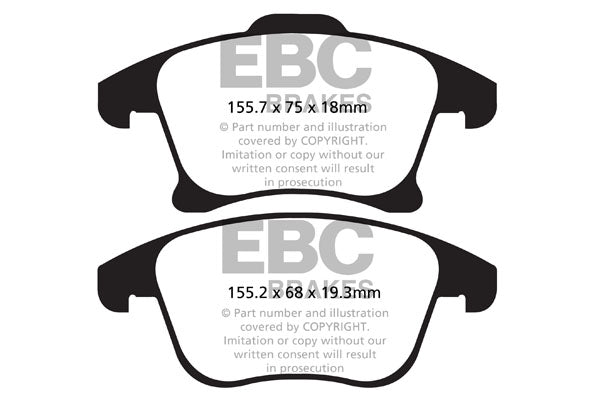 EBC Yellowstuff 4000 Series Street and Track Brake Pad Set (DP42159R)