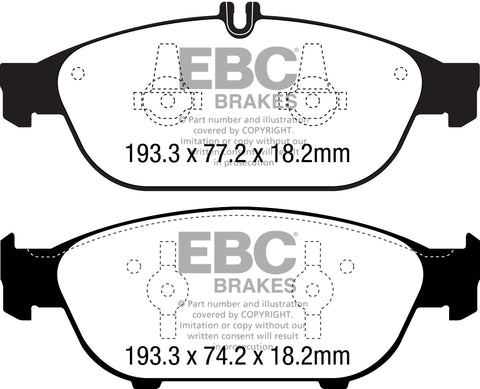 EBC Yellowstuff 4000 Series Street and Track Brake Pad Set (DP42169R)