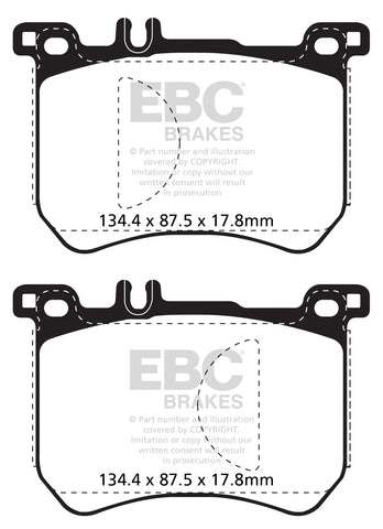 EBC Yellowstuff 4000 Series Street and Track Brake Pad Set (DP42179R)