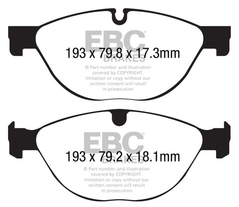 EBC Yellowstuff 4000 Series Street and Track Brake Pad Set (DP42191R)