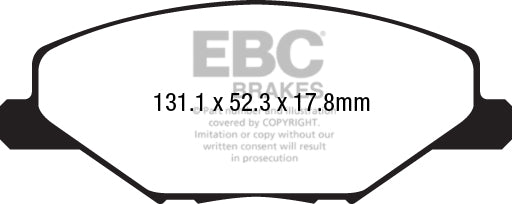 EBC Yellowstuff 4000 Series Street and Track Brake Pad Set (DP42211R)