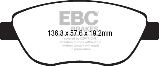 EBC Greenstuff 2000 Series Sport Brake Pad Set (DP22212)