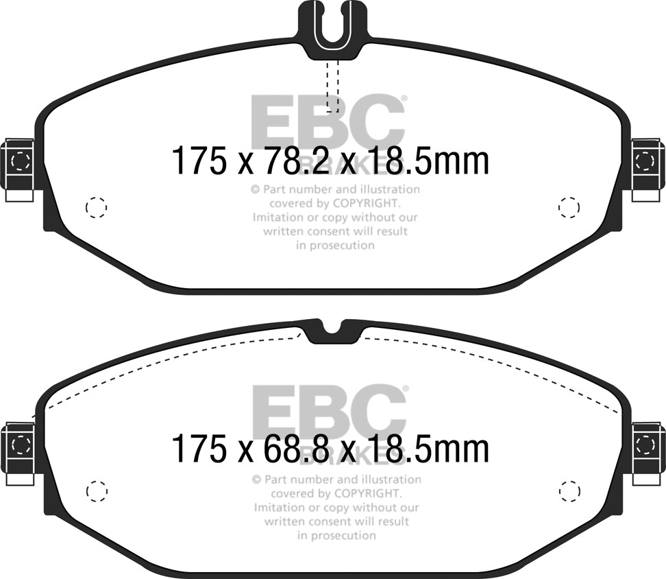 EBC Yellowstuff 4000 Series Street and Track Brake Pad Set (DP42214R)