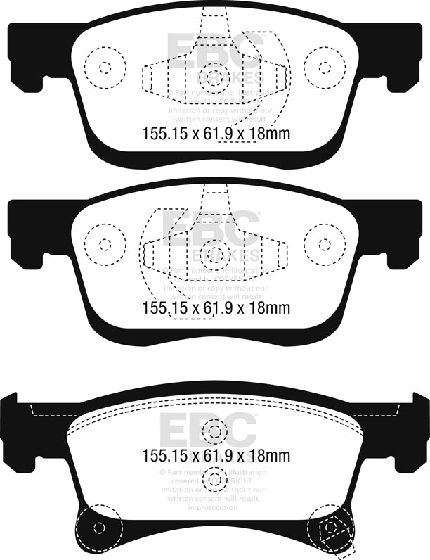 EBC Ultimax OE Replacement Brake Pad Set (DPX2242)