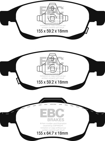 EBC Greenstuff 2000 Series Sport Brake Pad Set (DP22247)