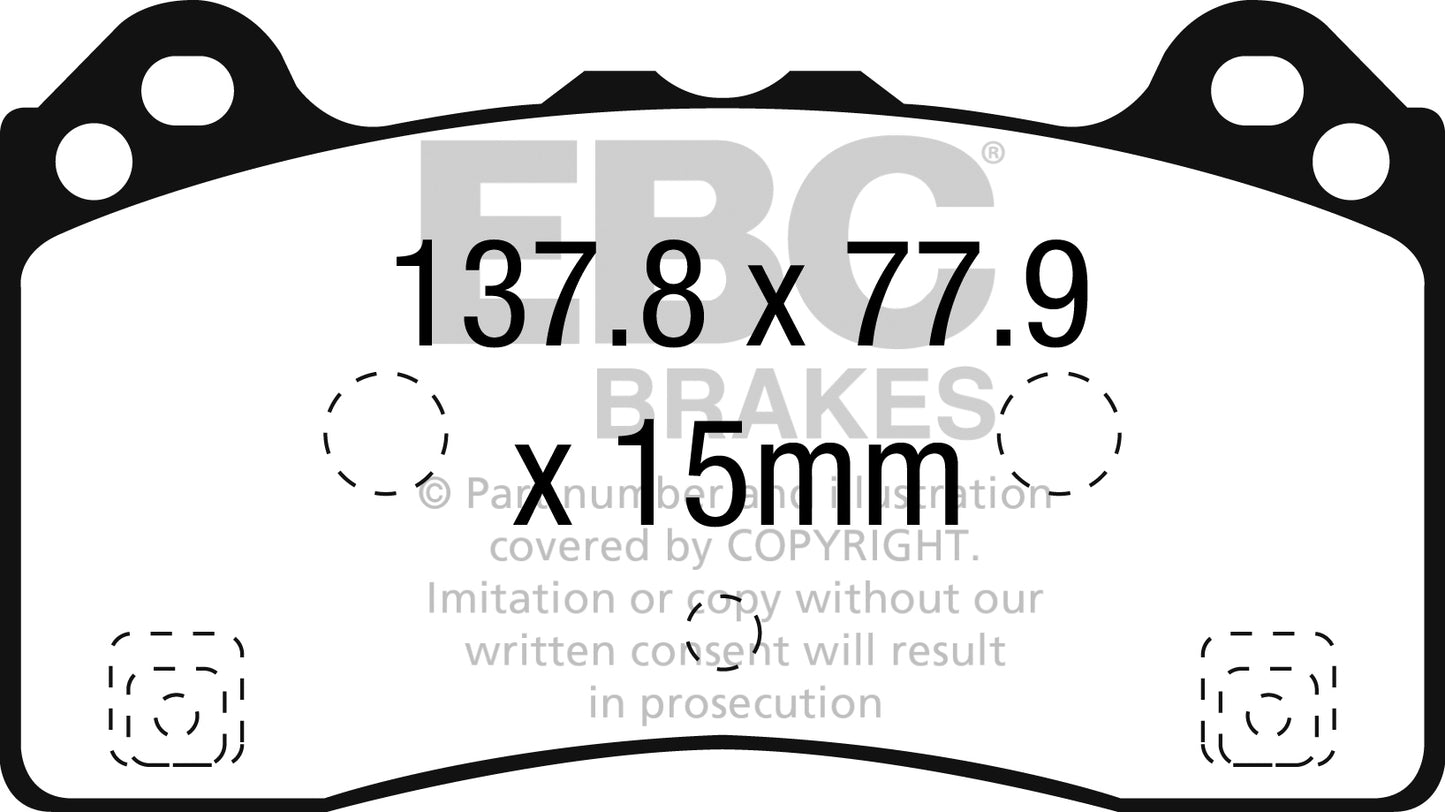 EBC Yellowstuff 4000 Series Street and Track Brake Pad Set (DP42274R)