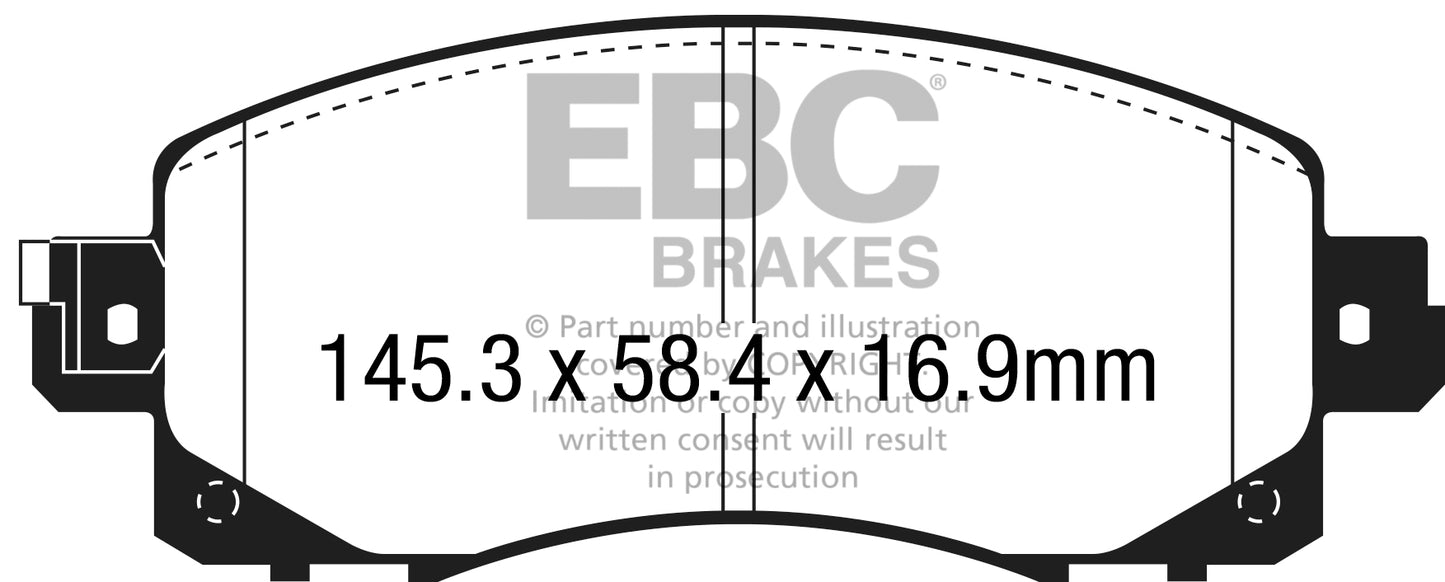 EBC Yellowstuff 4000 Series Street and Track Brake Pad Set (DP42330R)