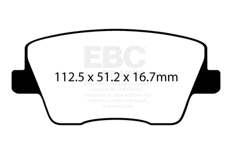 EBC Yellowstuff 4000 Series Street and Track Brake Pad Set (DP42344R)