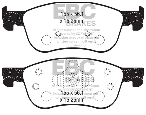 EBC Yellowstuff 4000 Series Street and Track Brake Pad Set (DP42353R)