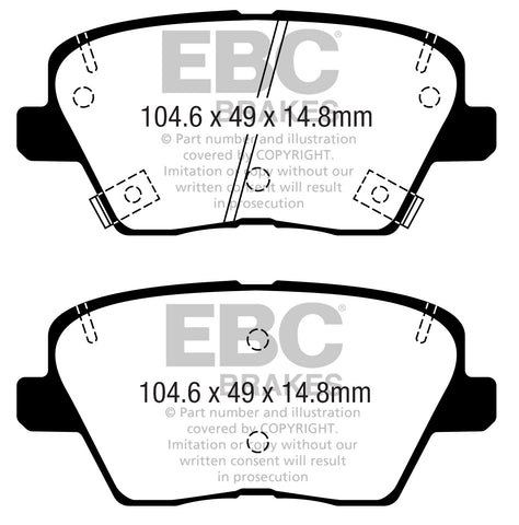 EBC Yellowstuff 4000 Series Street and Track Brake Pad Set (DP42363R)