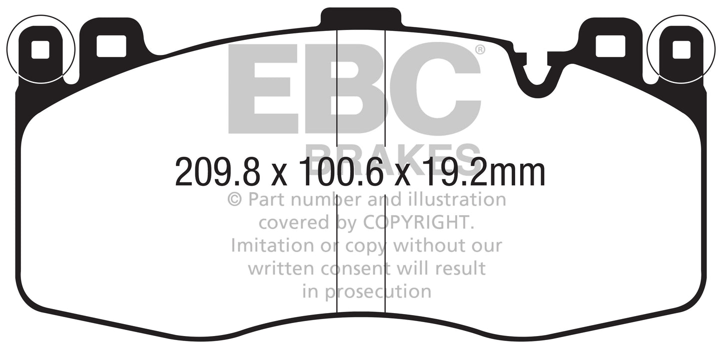 EBC Yellowstuff 4000 Series Street and Track Brake Pad Set (DP42370R)