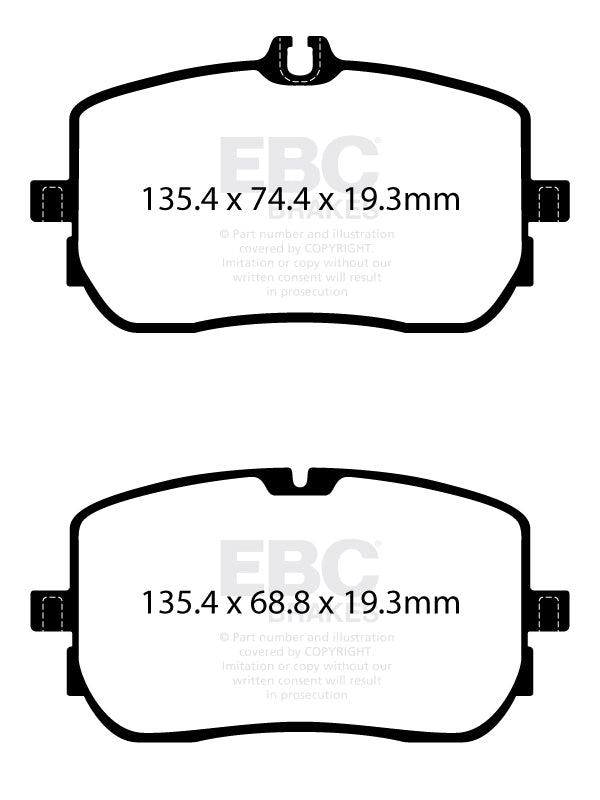 EBC Yellowstuff 4000 Series Street and Track Brake Pad Set (DP42395R)