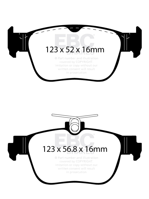 EBC Yellowstuff 4000 Series Street and Track Brake Pad Set (DP42440R)