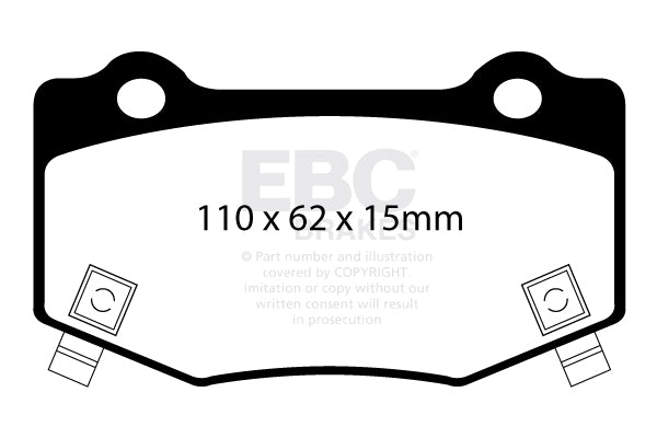 EBC Yellowstuff 4000 Series Street and Track Brake Pad Set (DP43023R)