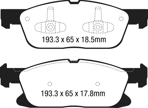 EBC Yellowstuff 4000 Series Street and Track Brake Pad Set (DP43046R)