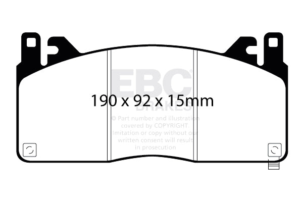 EBC Yellowstuff 4000 Series Street and Track Brake Pad Set (DP43055R)