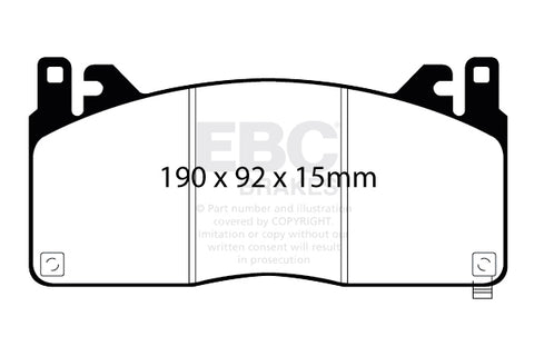 EBC Yellowstuff 4000 Series Street and Track Brake Pad Set (DP43055R)