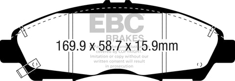 EBC Yellowstuff 4000 Series Street and Track Brake Pad Set (DP43063R)