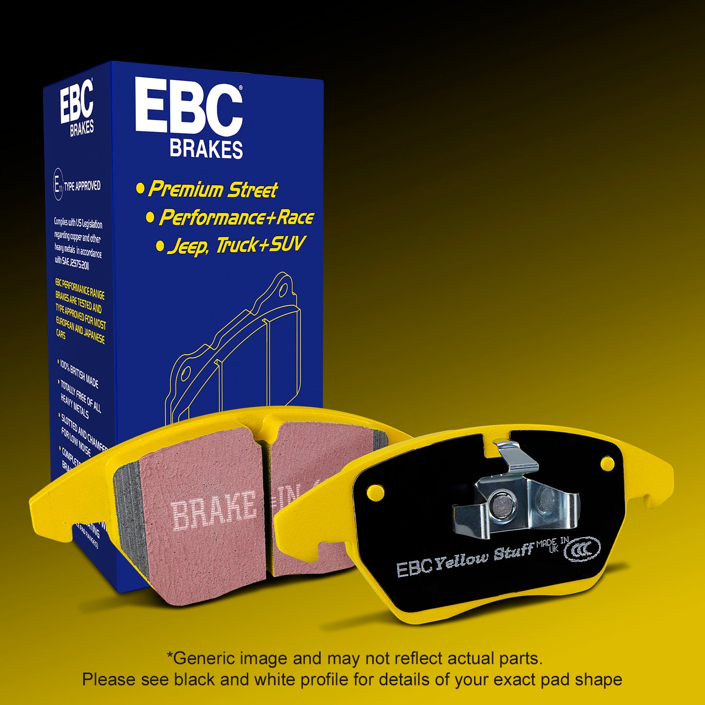 EBC Yellowstuff 4000 Series Street and Track Brake Pad Set (DP4001R)